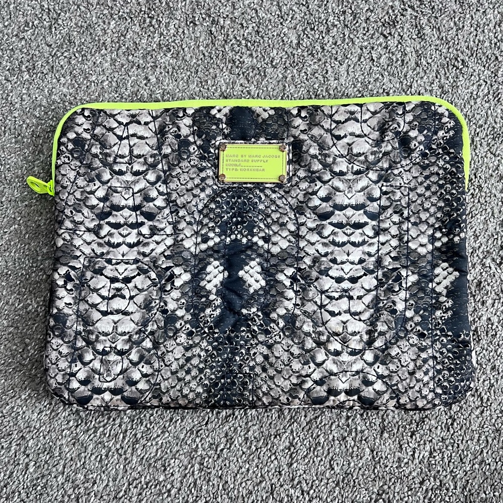 Marc Jacobs Snakeskin Print Sleeve with Neon Trim